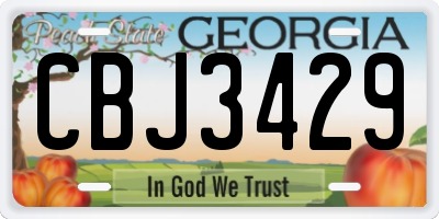 GA license plate CBJ3429