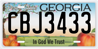 GA license plate CBJ3433