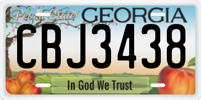 GA license plate CBJ3438
