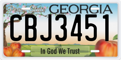 GA license plate CBJ3451
