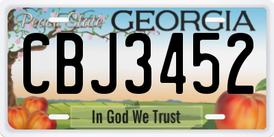 GA license plate CBJ3452
