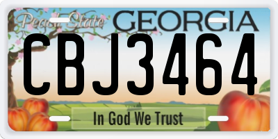 GA license plate CBJ3464