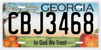 GA license plate CBJ3468