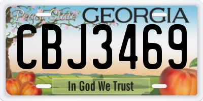 GA license plate CBJ3469
