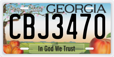 GA license plate CBJ3470