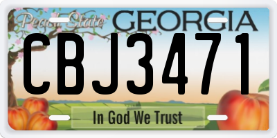 GA license plate CBJ3471
