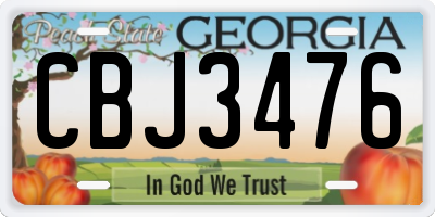GA license plate CBJ3476