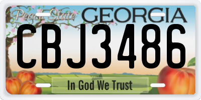 GA license plate CBJ3486