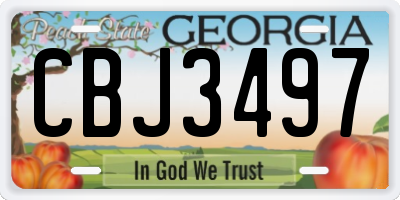 GA license plate CBJ3497