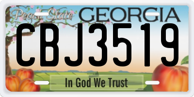 GA license plate CBJ3519