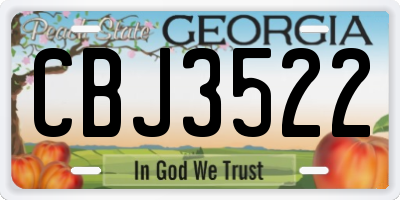 GA license plate CBJ3522