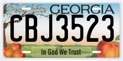 GA license plate CBJ3523