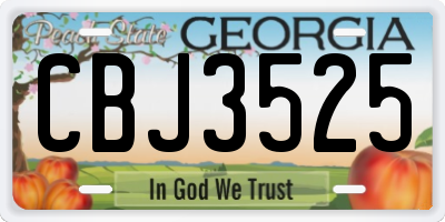 GA license plate CBJ3525