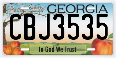 GA license plate CBJ3535