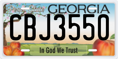GA license plate CBJ3550