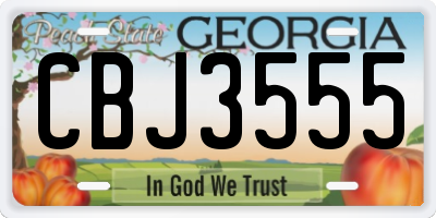 GA license plate CBJ3555