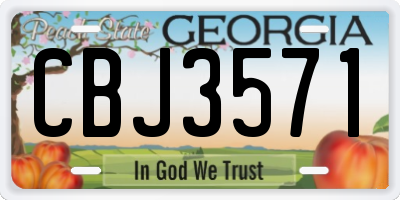 GA license plate CBJ3571