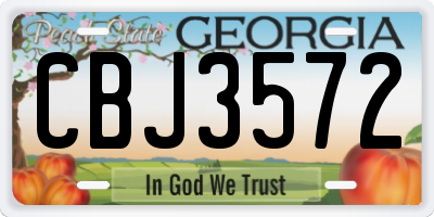 GA license plate CBJ3572