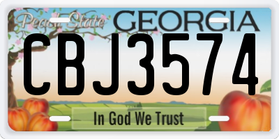 GA license plate CBJ3574