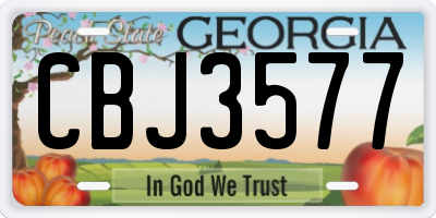 GA license plate CBJ3577