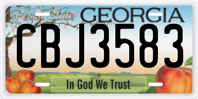 GA license plate CBJ3583