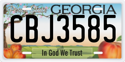 GA license plate CBJ3585