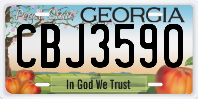 GA license plate CBJ3590