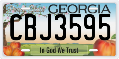 GA license plate CBJ3595