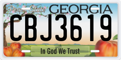 GA license plate CBJ3619