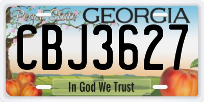 GA license plate CBJ3627