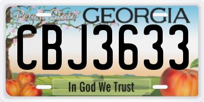 GA license plate CBJ3633