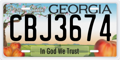 GA license plate CBJ3674