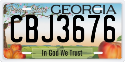 GA license plate CBJ3676