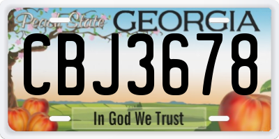 GA license plate CBJ3678