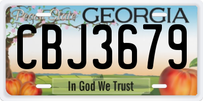GA license plate CBJ3679