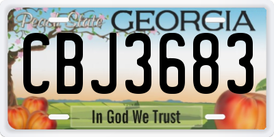 GA license plate CBJ3683