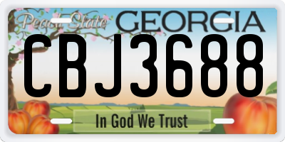 GA license plate CBJ3688