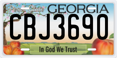 GA license plate CBJ3690