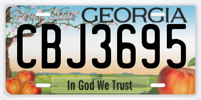 GA license plate CBJ3695