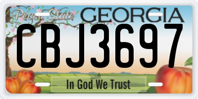 GA license plate CBJ3697