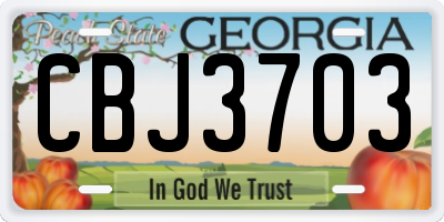 GA license plate CBJ3703