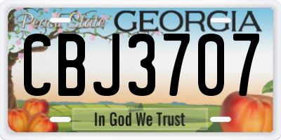 GA license plate CBJ3707