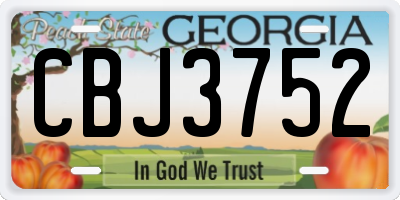 GA license plate CBJ3752