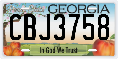GA license plate CBJ3758