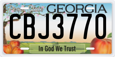 GA license plate CBJ3770