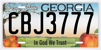 GA license plate CBJ3777