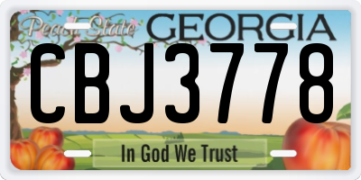 GA license plate CBJ3778