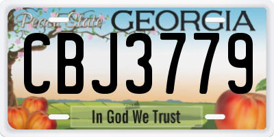 GA license plate CBJ3779