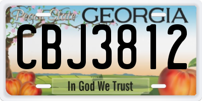 GA license plate CBJ3812