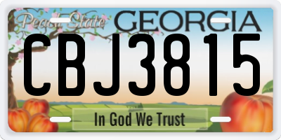 GA license plate CBJ3815